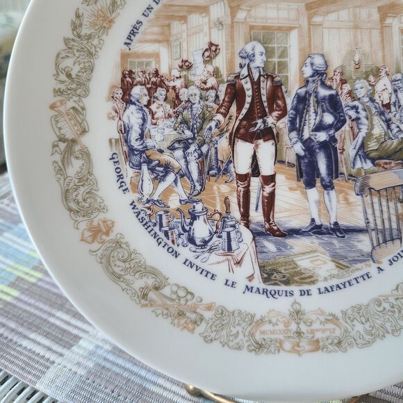 Vintage D'Arceau Limoges Lafayette Legacy Collector Plate 3 City Tavern Meeting - Picture 5 of 10